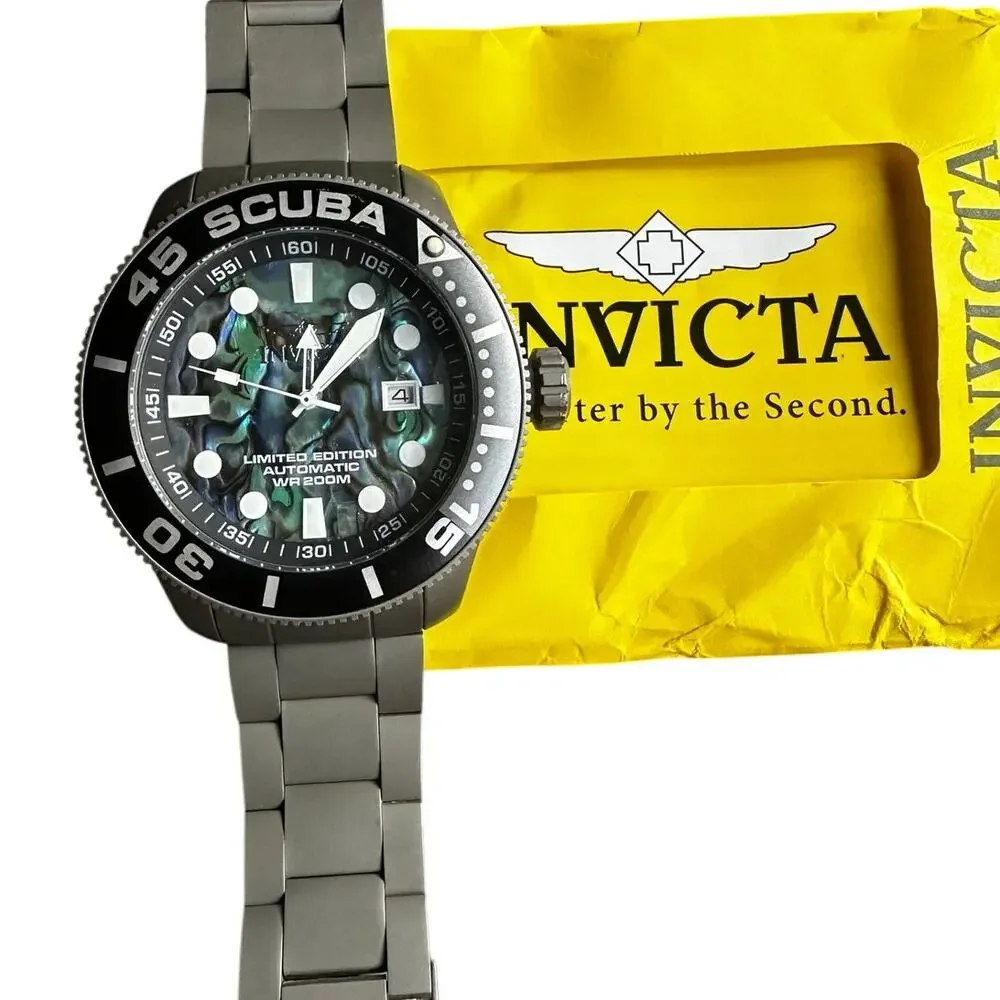 Invicta TI-22 Titanium Automatic Scuba 22082 Abalone Dial Watch Box Papers
